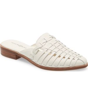 Treasure and bond white leather woven mules size 7